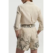 Karen Millen Women's Placed Print Short With Belt