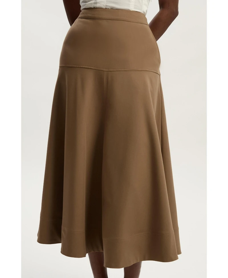 Karen Millen Women's Viscose Blend Tailored Full Skirt
