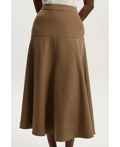 Karen Millen Women's Viscose Blend Tailored Full Skirt