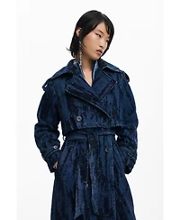 Desigual Women's Degraded denim trench coat