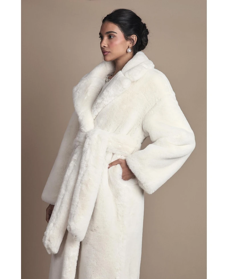 Coast Women's Occasion Belted Longline Fur Coat