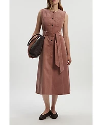 Karen Millen Women's Stretch Cord Belted Midi Dress