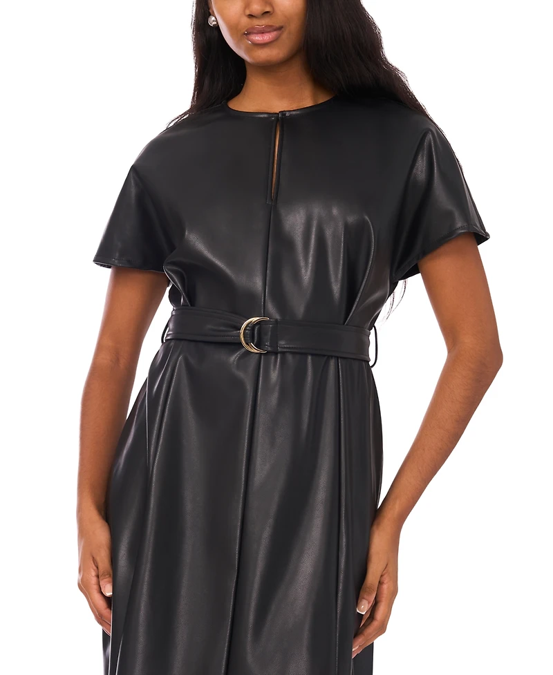 Msk Women's Dolman Sleeve Belted Dress