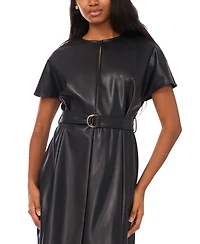 Msk Women's Dolman Sleeve Belted Dress