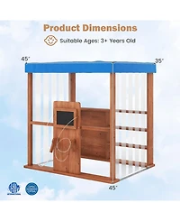 Sugift Kids Gas Station Playhouse with Gas Refueling Guns for Aged 3+