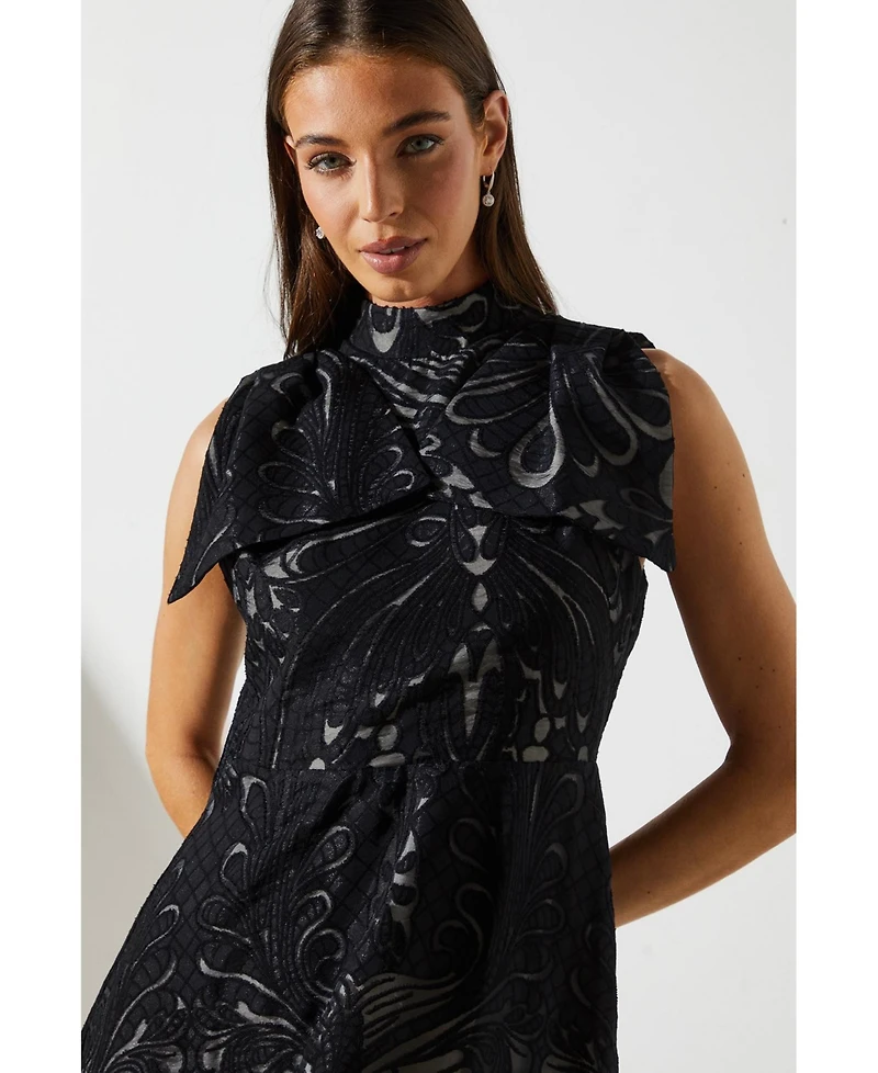Coast Women's Bow Sleeve Jacquard Dress