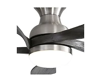 52-inch Modern Minimalist Sand Nickel 5-Blade Flush Mount with Led Light Remote Control Supports 6 Speeds and Timer Function