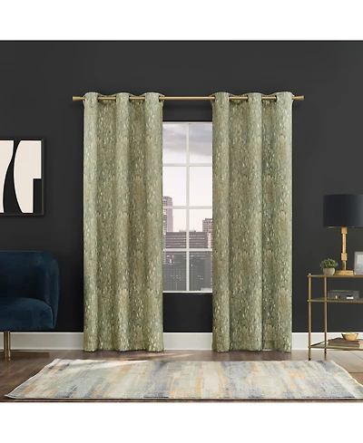 No. 918 Halle Abstract Geometric Semi-Sheer Grommet Curtain Panel