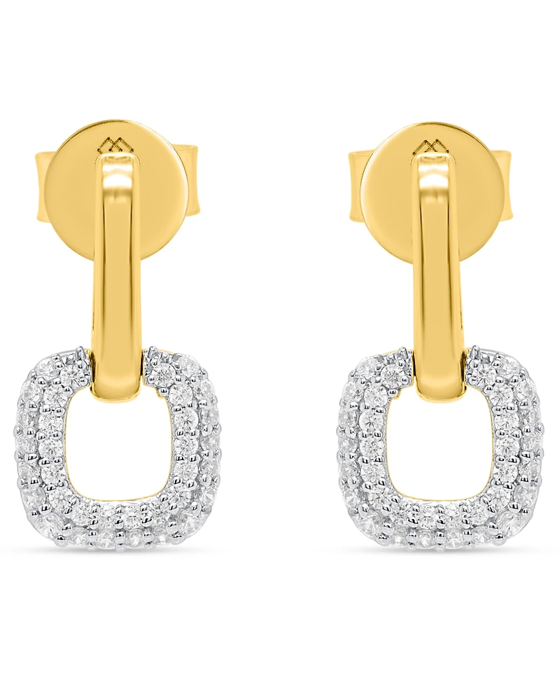 Macy's White Diamond Drop Earrings (1/4 ct. t.w.) in 14K Gold Plating with Sterling Silver