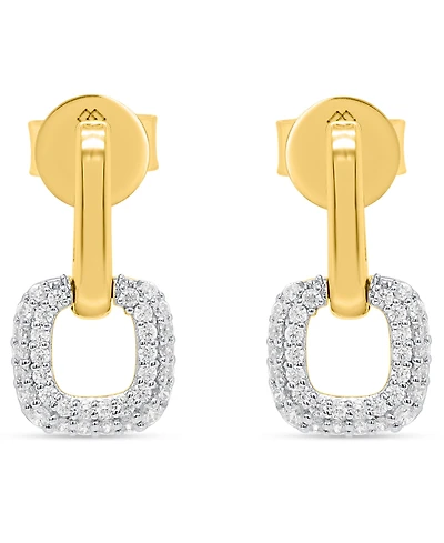 Macy's White Diamond Drop Earrings (1/4 ct. t.w.) in 14K Gold Plating with Sterling Silver