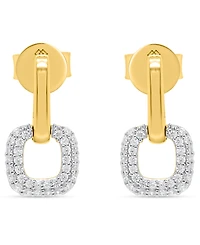 Macy's White Diamond Drop Earrings (1/4 ct. t.w.) in 14K Gold Plating with Sterling Silver