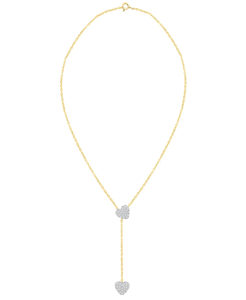 Macy's White Diamond Necklace (1/4 ct. t.w.) in 14K Gold Plating with Sterling Silver