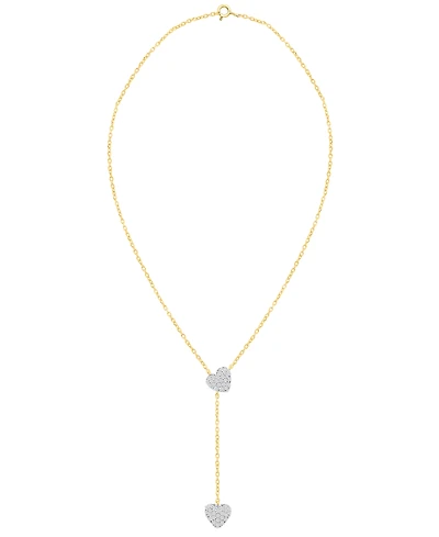Macy's White Diamond Necklace (1/4 ct. t.w.) in 14K Gold Plating with Sterling Silver