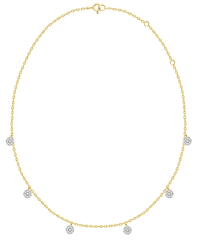 Macy's White Diamond Necklace (1/4 ct. t.w.) in 14K Gold Plating with Sterling Silver