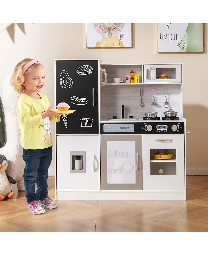 Sugift Pretend Play Kitchen with Utensils for Kids Aged 3+