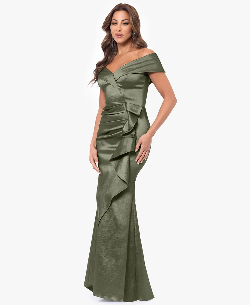 Xscape Petites Sweetheart-Neck Long Sheath Dress