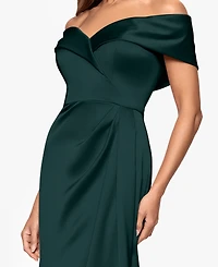 Xscape Petite Long Off-The-Shoulder A-Line Dress