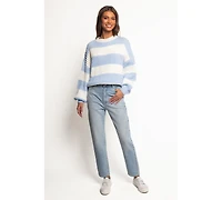 Petal and Pup Courtney Thick Stripe Knit Sweater - Blue Cream
