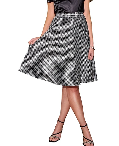 Cupshe Women's Plaid A-Line Midi Skirt
