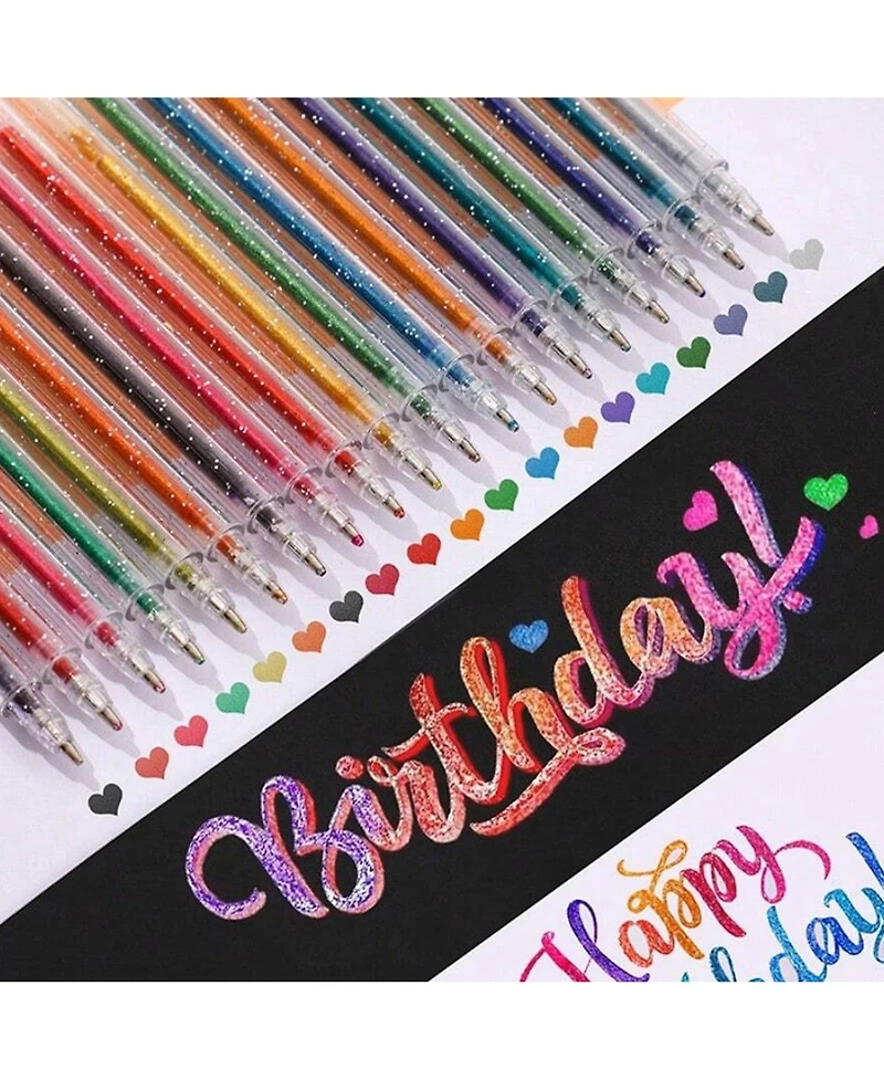 Htutwoo 48 Colors Colorful Metallic Gel Pens, Sparkling Highlighters For Drawing and Coloring, For Friends, Family, Classmates, Back To School
