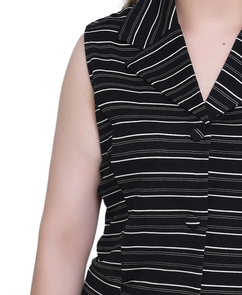 Ny Collection Women's V Neck Sleeveless Scuba Vest