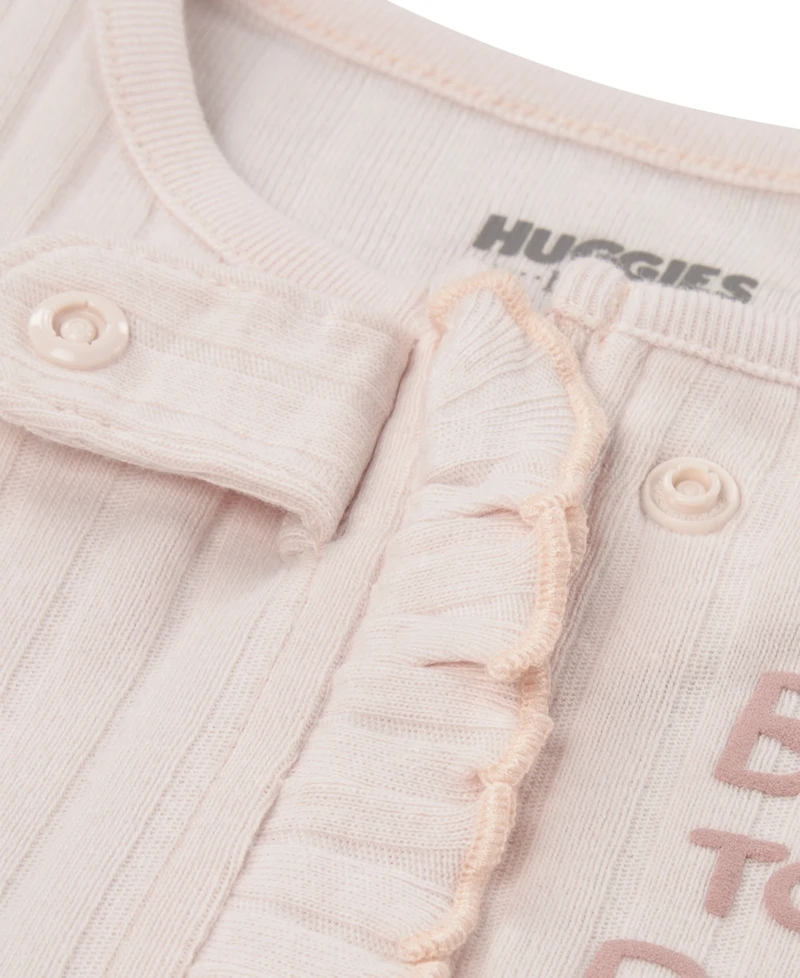 Huggies Baby Girls 2-Pack Crewneck Bodysuits
