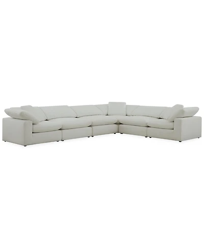 Furniture Fog 6-Pc. Fabric L-Sectional Sofa Set