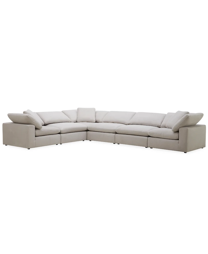 Furniture Fog 6-Pc. Fabric L-Sectional Sofa Set