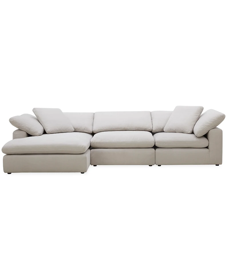 Furniture Fog 3-Pc. Fabric Chaise Sectional Sofa Set