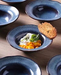 Porto Brasil Stoneware Deep Rim Dessert Plates, Set of 4
