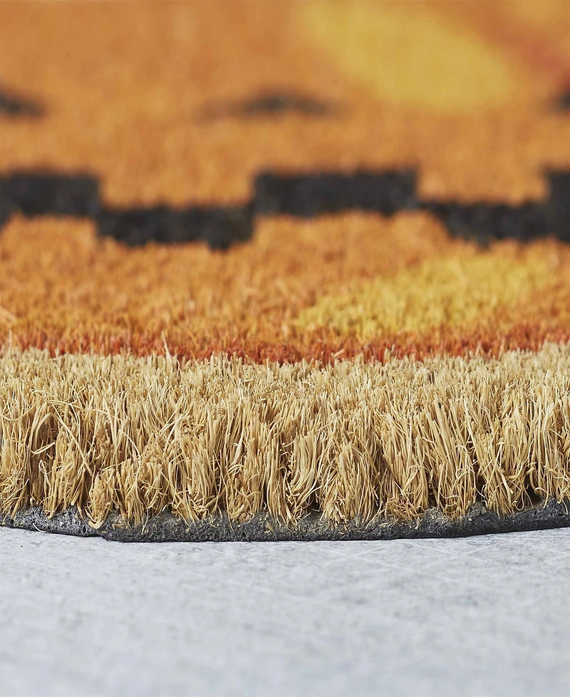 Vcny Home Three Pumpkins Halloween Outdoor Coir Doormat, 18" x 30"
