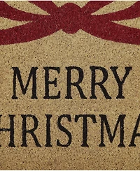 Vcny Home Merry Christmas Bow Outdoor Coir Doormat, 18" x 30"