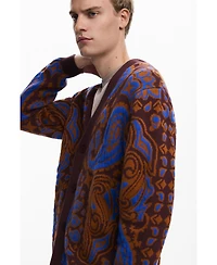 Desigual Men's Paisley cardigan sweater