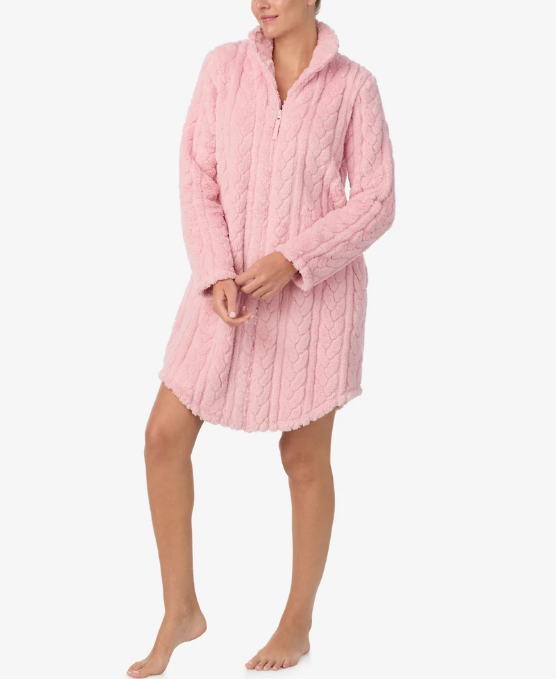 Ellen Tracy Women's Textured Long Sleeve Robe