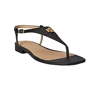 Lauren Ralph Everley Ii Crosshatch Leather Sandal