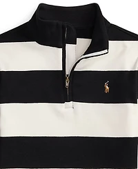 50/1 Interlock-knt-long Sleeve-mock Neck-half Zip-pullover