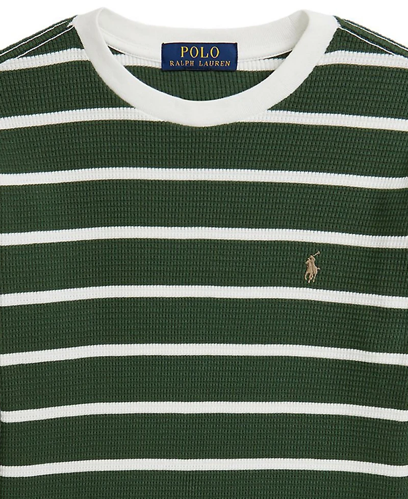 Polo Ralph Lauren Big Boys Striped Waffle Cotton Long-Sleeve Tee
