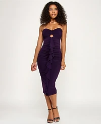 Emerald Sundae Women's Strapless Ruffle Dress