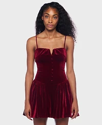 Alex & Sophia Junior's Spaghetti Strap V-Neck Button Down Dress