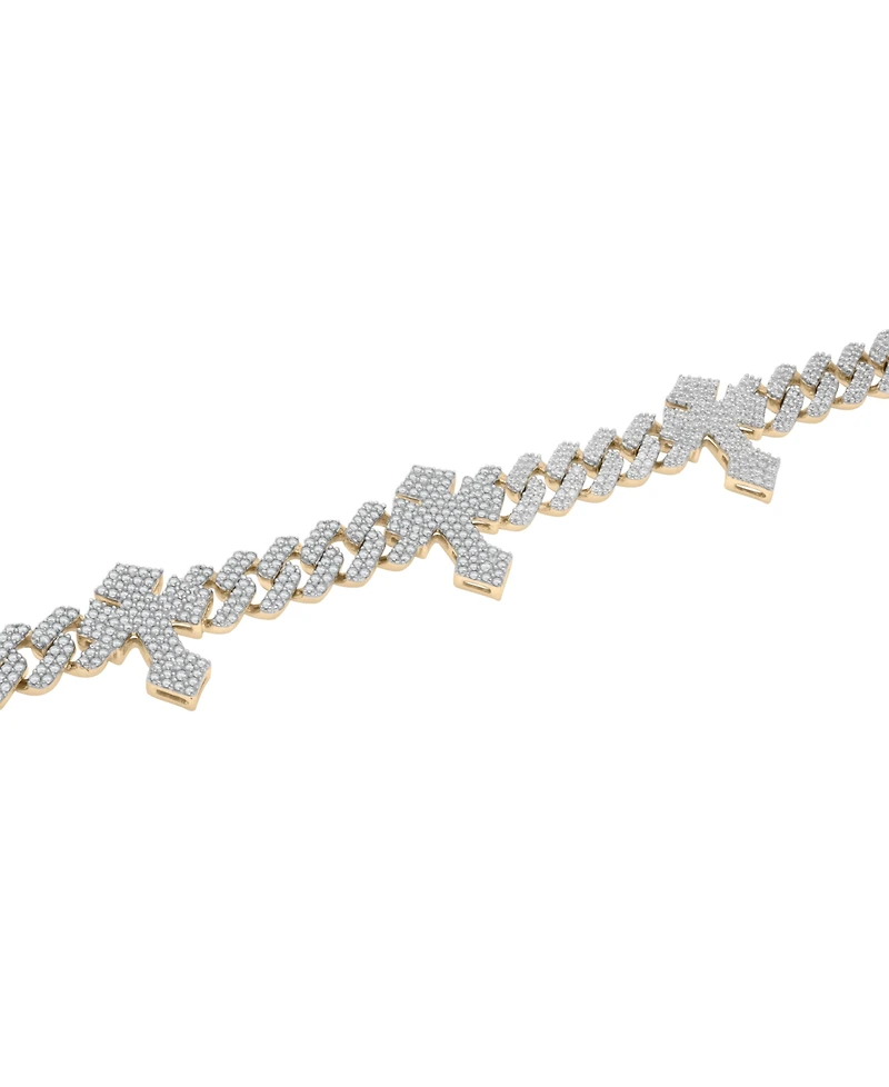 Macy's Men's Cross Diamond Bracelet (4 ct. t.w.) in 10K Yellow Gold