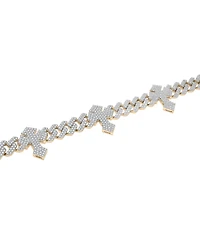 Macy's Men's Cross Diamond Bracelet (4 ct. t.w.) in 10K Yellow Gold