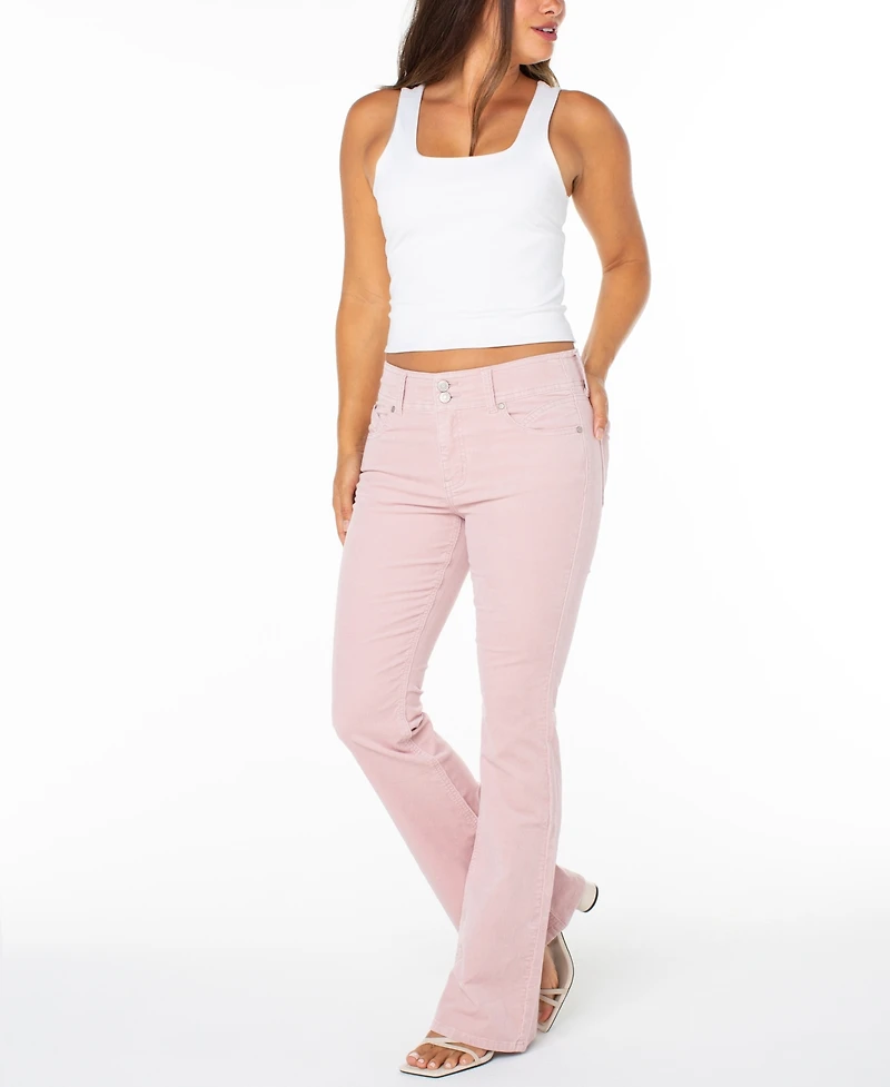 Celebrity Pink Juniors' Corduroy Double-Button Bootcut Pants