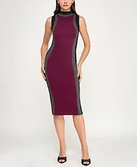 Invitee Juniors' Sleeveless Mock Neck Midi Sweaterdress