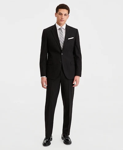 Nautica Men's Modern-Fit Pinstripe Nested Suit