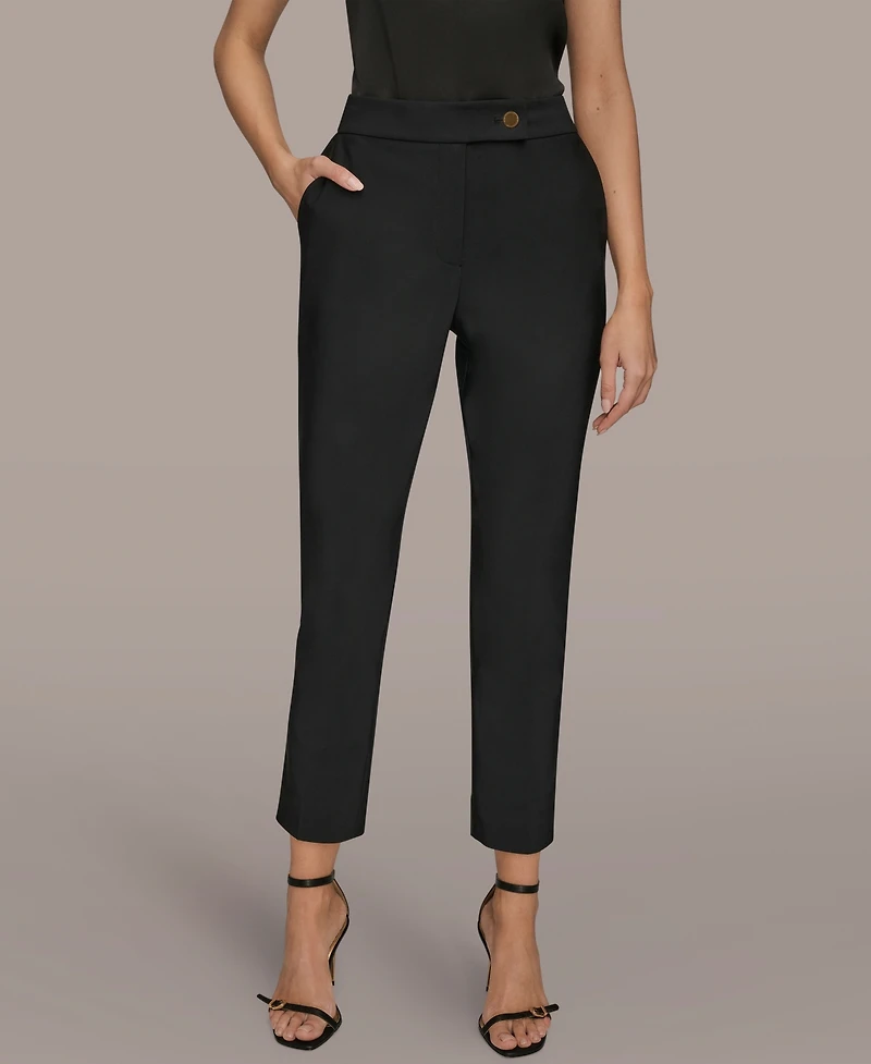 Donna Karan New York Women's Flat Front Button Pants