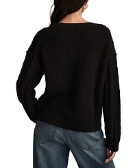 Lucky Brand Women's Cable Crew Neck Sweater