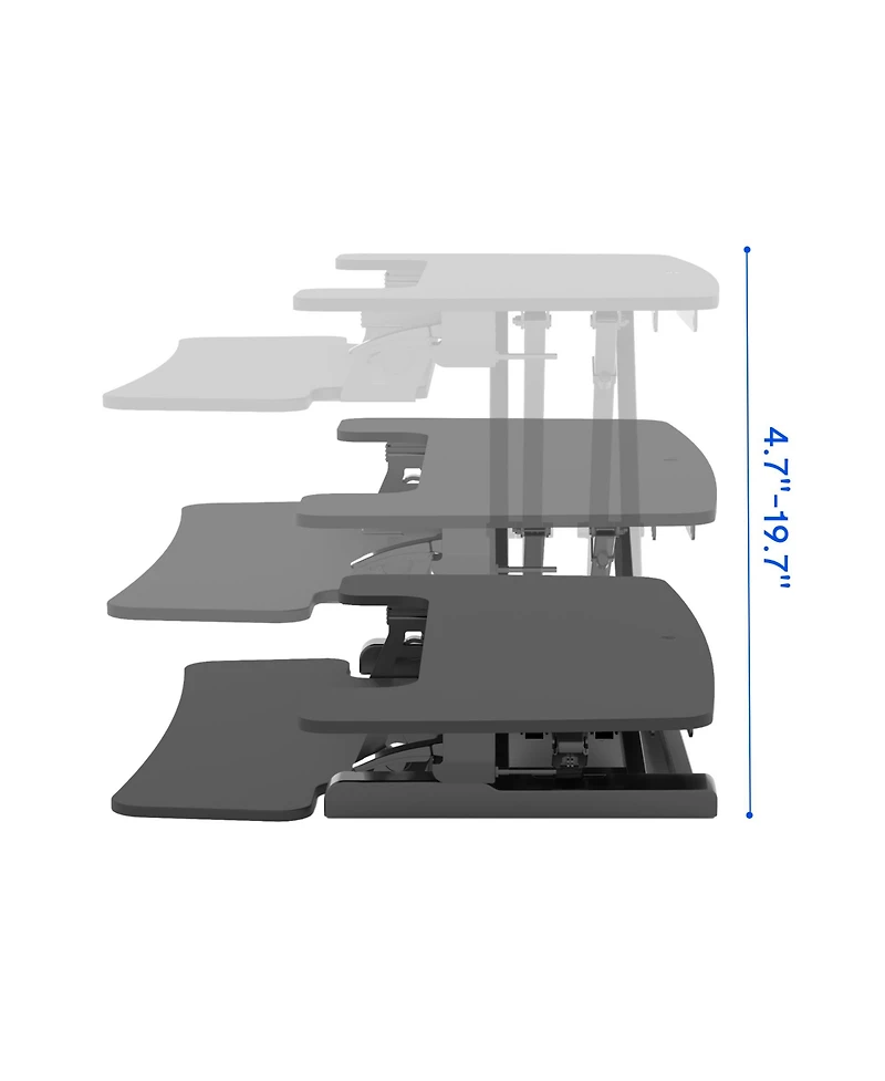 FlexiSpot M7 Series 42"W Manual Adjustable Standing Desk Converter, Black
