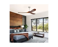 60-inch Modern Sand Nickel 3-Blade Ceiling Fans with Intelligent Remote Control and Timing Function