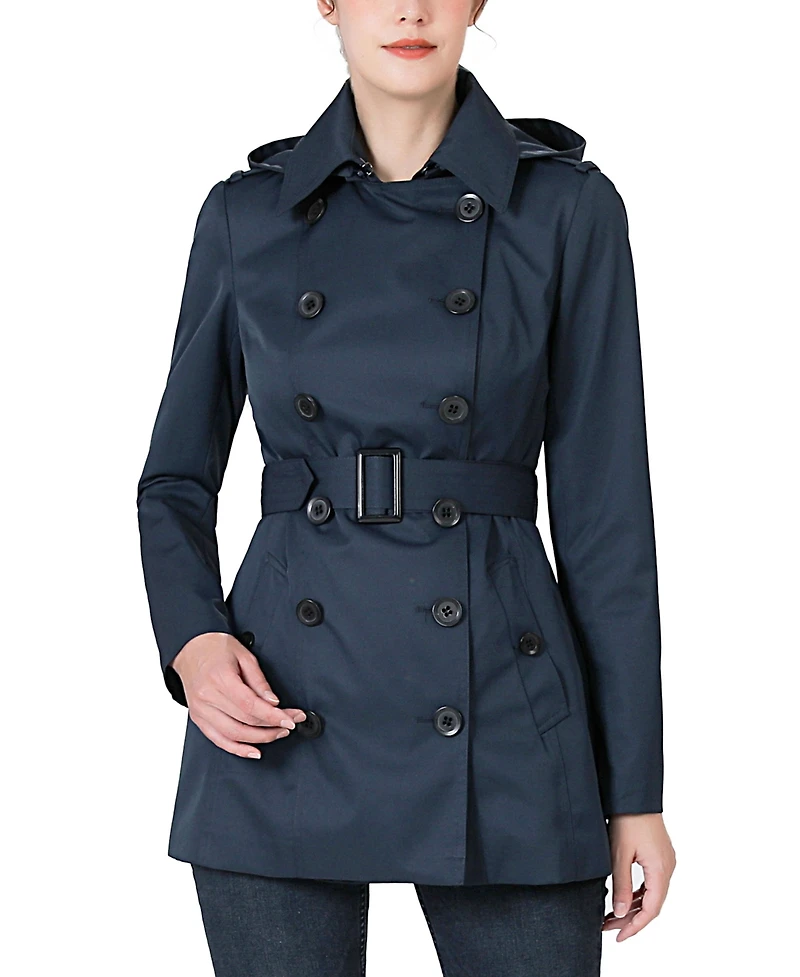 kimi + kai Women's Classic Short Trench Coat