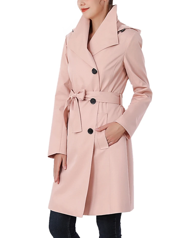 kimi + kai Women's Wing Collar Hooded Trench Coat